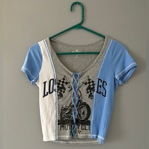 Cropped Patchwork Hollister Tee